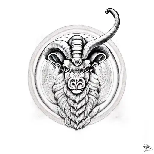 aries ram girl tattoo design idea