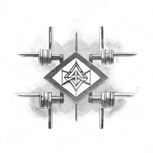 Gym'ast doing Iron Cross on Still Rings tattoo design idea