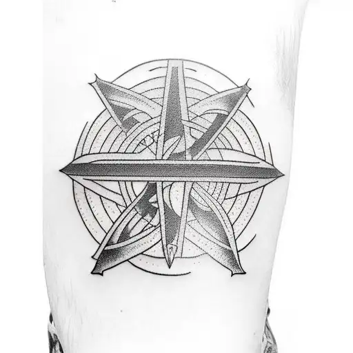 Men Gymast doing Iron Cross tattoo design idea