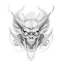 demon and slaves tattoo design idea