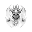 demon and slaves tattoo design idea