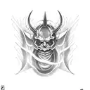 demon and slaves tattoo design idea