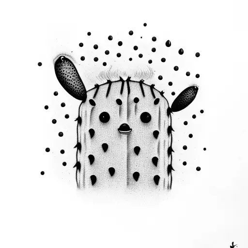 saguaro cactus with raindrops tattoo design idea