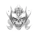 man winning against demons tattoo design idea