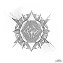 A blackwork design featuring the Linkin Park logo merged with an intricate soundwave pattern tattoo design idea