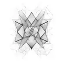 A blackwork design featuring the Linkin Park logo merged with an intricate soundwave pattern tattoo design idea