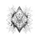 A blackwork design featuring the Linkin Park logo merged with an intricate soundwave pattern tattoo design idea