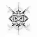 A blackwork design featuring the Linkin Park logo merged with an intricate soundwave pattern tattoo design idea