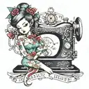 a seamstress tattoo design idea