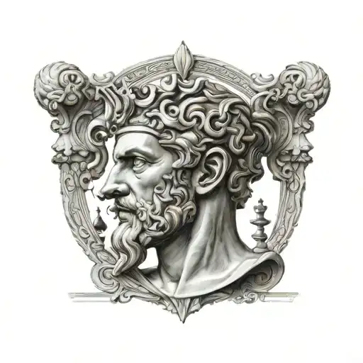 A chess piece morphing into a mythical creature from Greek mythology tattoo design idea