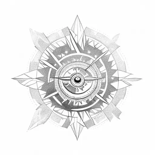 Fine line tattoo sleve compass with two coordinate, philippines stars and sun, palm trees, liechtenstein mountain tattoo design idea