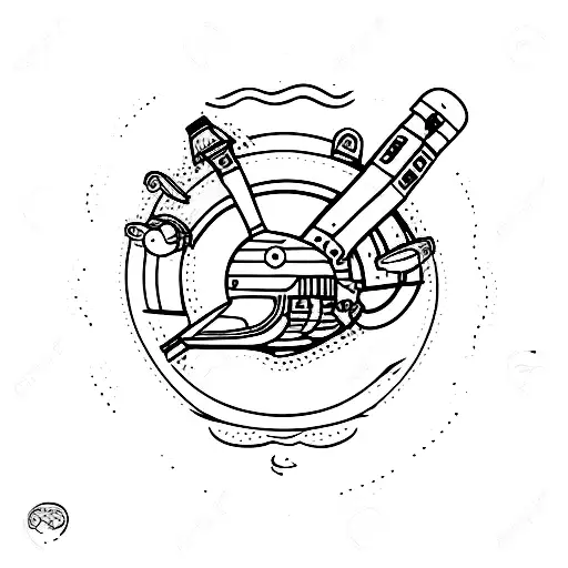 submarine tattoo design idea