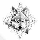 arrow compass wolf tattoo design idea