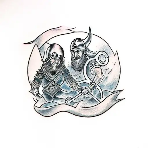 viking story of tragic love tattoo design idea
