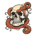 skull with snake tattoo design idea