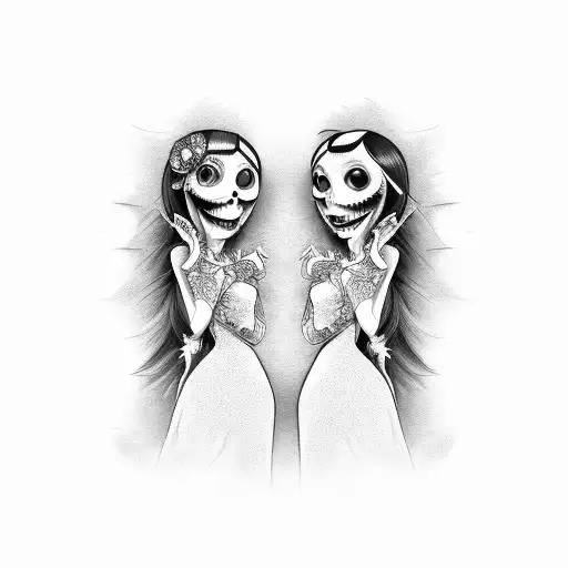 jack and sally tattoo design idea