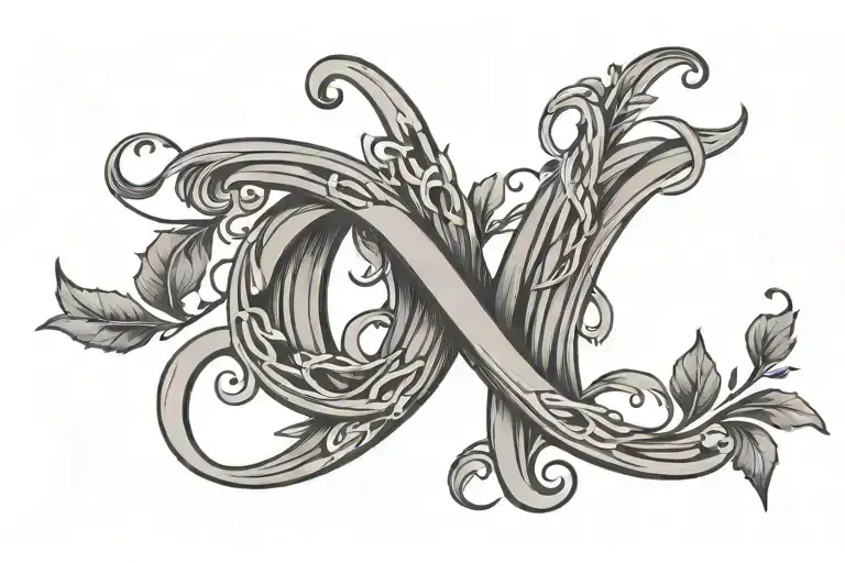 A minimalist design of intertwined initials P, L, and J to symbolize your favorite things tattoo design idea