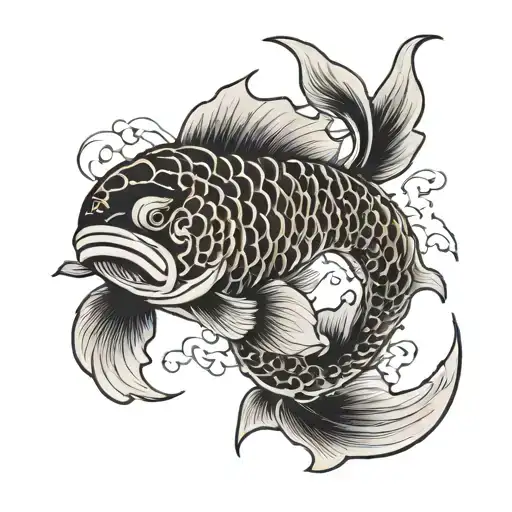 Japanese koi fish tattoo design idea