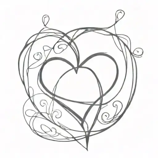 1+1 bent into a heart tattoo design idea