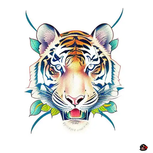 Asian tiger tattoo design idea