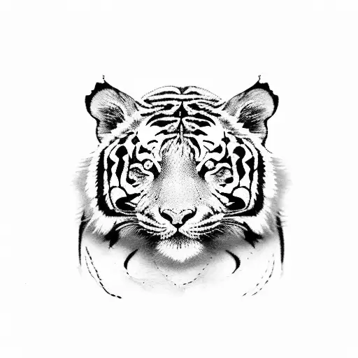 Asian tiger tattoo design idea