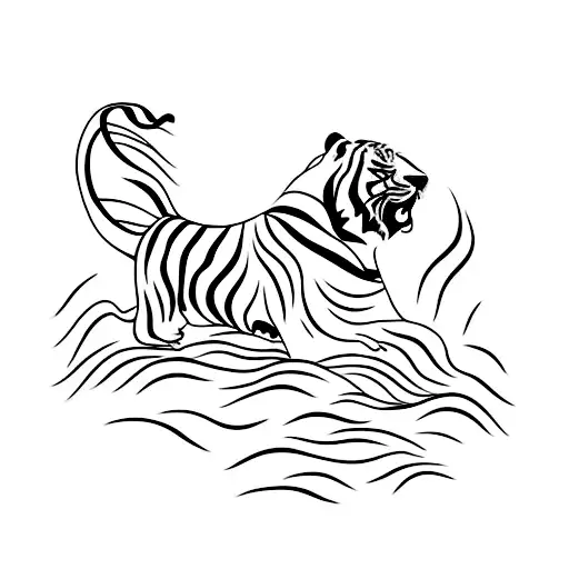 Asian tiger tattoo design idea
