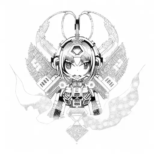 hatsune miku gundam tattoo design idea