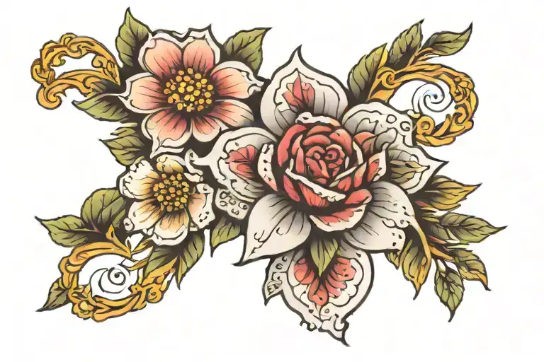 flower cuff wrist tattoo tattoo design idea