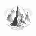 taça de vinho com a imagem do Monte Fitz Roy por dentro da taça tattoo design idea