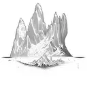 taça de vinho com a imagem do Monte Fitz Roy por dentro da taça tattoo design idea