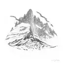 taça de vinho com a imagem do Monte Fitz Roy por dentro da taça tattoo design idea