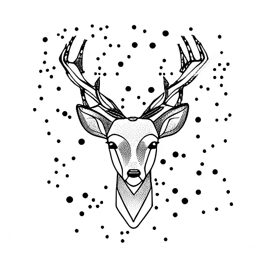 A minimalist tattoo of a constellation shaped like a deer tattoo design idea