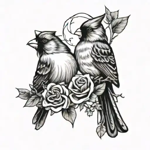 Deceased parent memorial tattoo to include the words “love mommy and daddy XXOOXX “and “Kern" with 2 cardinals tattoo design idea