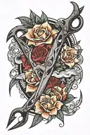 scissors cutting tattoo design idea