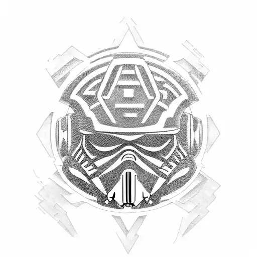 Combine elements from Star Wars and Rick and Morty tattoo design idea