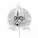 Combine elements from Star Wars and Rick and Morty tattoo design idea