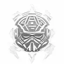 Combine elements from Star Wars and Rick and Morty tattoo design idea