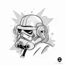 Combine elements from Star Wars and Rick and Morty tattoo design idea
