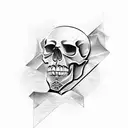 skull with brass knuckles tattoo design idea