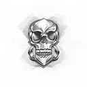 skull with brass knuckles tattoo design idea