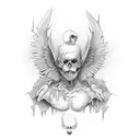 bad reborn from falling angel with the meaning of old good person of me died and get born the new one tattoo design idea