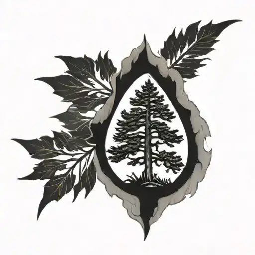 cedar tree  tattoo design idea