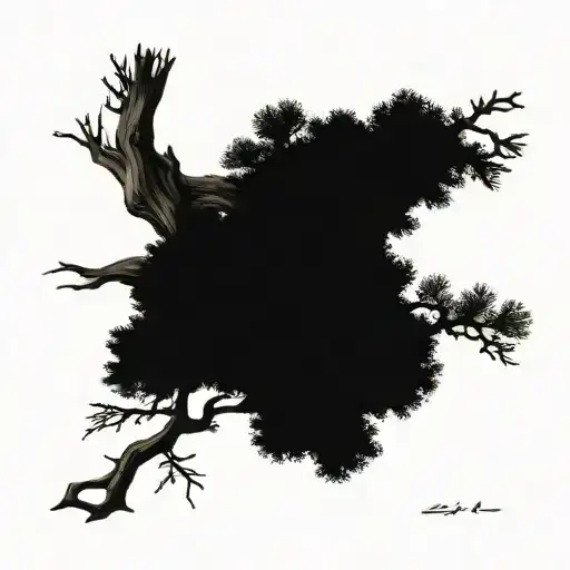 cedar tree tattoo design idea