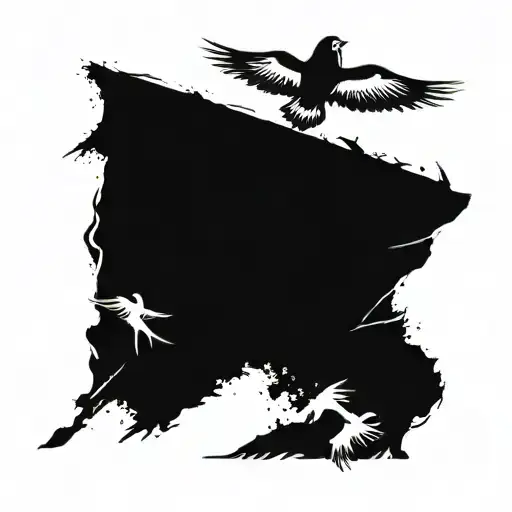  whippoorwill bird flying  tattoo design idea