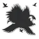 whippoorwill bird flying tattoo design idea