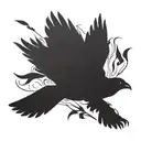 whippoorwill bird flying tattoo design idea