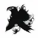 whippoorwill bird flying tattoo design idea