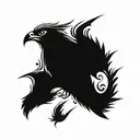 whippoorwill bird flying tattoo design idea