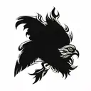 whippoorwill bird flying tattoo design idea