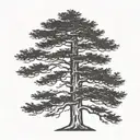   cedar tree silhouette with a whippoorwill  tattoo design idea